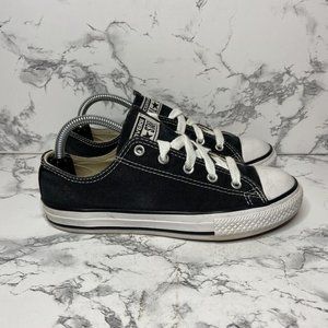 Converse Low Top Sneaker Youth Size 3 Black Canvas Shoe Lace Up Everyday Casual